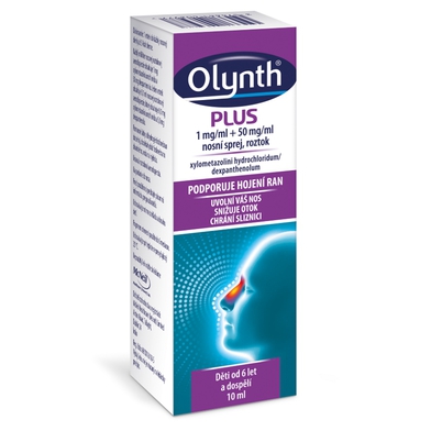 OLYNTH® Plus 1 mg/ml + 50 mg/ml nosní sprej, roztok pro dospělé a děti od 6 let